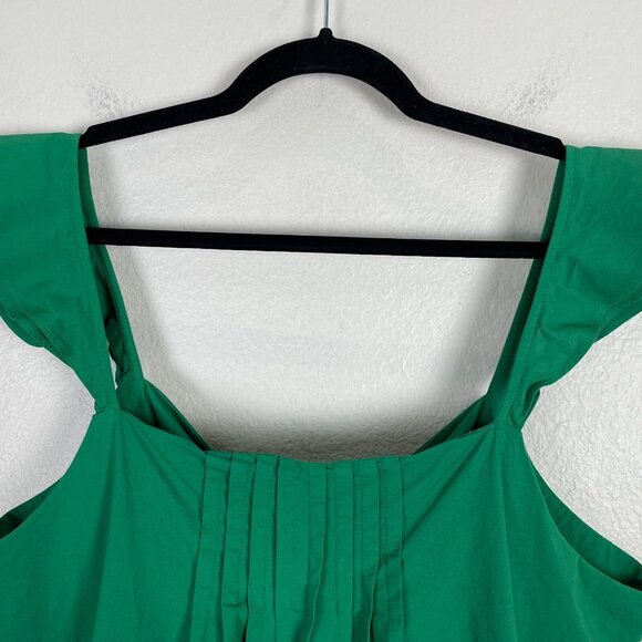 ANN TAYLOR Womens Plus XXL Green Bow Back Tank Top Flutter Strap Sleeveless - Picture 2 of 8